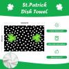 imageARKENY St Patricks Day White Polka Dot Kitchen Towels Dish Towels St Patricks Day Decorations for Home Dcor Ultra Absorbent Bar Drying Cloth 18x26 Inch Hand Towel for Cooking Set of 2