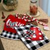imageARKENY Valentine Day Kitchen Towels Black Buffalo Plaid Check Bowknot Dish Towels 18x26 Inch Ultra Absorbent Wedding Drying Cloth Love Sign Hand Towel for Valentine Decorations Set of 2
