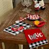 imageARKENY Valentine Day Kitchen Towels Black Buffalo Plaid Check Bowknot Dish Towels 18x26 Inch Ultra Absorbent Wedding Drying Cloth Love Sign Hand Towel for Valentine Decorations Set of 2