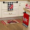 imageARKENY Valentine Day Kitchen Towels Black Buffalo Plaid Check Bowknot Dish Towels 18x26 Inch Ultra Absorbent Wedding Drying Cloth Love Sign Hand Towel for Valentine Decorations Set of 2