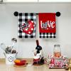 imageARKENY Valentine Day Kitchen Towels Black Buffalo Plaid Check Bowknot Dish Towels 18x26 Inch Ultra Absorbent Wedding Drying Cloth Love Sign Hand Towel for Valentine Decorations Set of 2