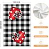 imageARKENY Valentine Day Kitchen Towels Black Buffalo Plaid Check Bowknot Dish Towels 18x26 Inch Ultra Absorbent Wedding Drying Cloth Love Sign Hand Towel for Valentine Decorations Set of 2