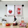 imageARKENY Valentine Day Kitchen Towels Set of 2Pink Buffalo Plaid Red Polka dot Heart Eucalyptus Dish Towels 18x26 Inch Drying DishclothFarmhouse Home Wedding Decoration AD170