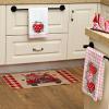 imageARKENY Valentine Day Kitchen Towels Set of 2Pink Buffalo Plaid Red Polka dot Heart Eucalyptus Dish Towels 18x26 Inch Drying DishclothFarmhouse Home Wedding Decoration AD170