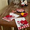 imageARKENY Valentines Day Kitchen Towels Red Heart Dish Towels 18x26 Inch Ultra Absorbent Wedding Drying Cloth Gnome Sign Hand Towel for Valentine Decorations Set of 2
