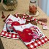 imageARKENY Valentines Day Kitchen Towels Red Heart Dish Towels 18x26 Inch Ultra Absorbent Wedding Drying Cloth Gnome Sign Hand Towel for Valentine Decorations Set of 2