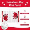 imageARKENY Valentines Day Kitchen Towels Red Heart Dish Towels 18x26 Inch Ultra Absorbent Wedding Drying Cloth Gnome Sign Hand Towel for Valentine Decorations Set of 2