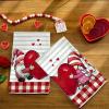 imageARKENY Valentines Day Kitchen Towels Red Heart Dish Towels 18x26 Inch Ultra Absorbent Wedding Drying Cloth Gnome Sign Hand Towel for Valentine Decorations Set of 2