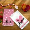 imageARKENY Valentines Day Kitchen Towels Set of 2Black Heart Love Sign Dish Towels 18x26 Inch Drying DishclothFarmhouse Home Wedding Decoration AD153Pink Love