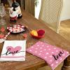 imageARKENY Valentines Day Kitchen Towels Set of 2Black Heart Love Sign Dish Towels 18x26 Inch Drying DishclothFarmhouse Home Wedding Decoration AD153Pink Love