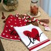 imageARKENY Valentines Day Kitchen Towels Set of 2Black Heart Love Sign Dish Towels 18x26 Inch Drying DishclothFarmhouse Home Wedding Decoration AD153Red Love