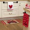 imageARKENY Valentines Day Kitchen Towels Set of 2Black Heart Love Sign Dish Towels 18x26 Inch Drying DishclothFarmhouse Home Wedding Decoration AD153Red Love