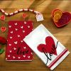 imageARKENY Valentines Day Kitchen Towels Set of 2Black Heart Love Sign Dish Towels 18x26 Inch Drying DishclothFarmhouse Home Wedding Decoration AD153Red Love