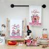 imageARKENY Valentines Day Kitchen Towels Set of 2Pink Flower Vase Happy Valentines Sign Dish Towels 18x26 Inch Drying DishclothFarmhouse Home Wedding Decoration AD168
