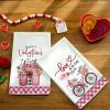 imageARKENY Valentines Day Kitchen Towels Set of 2Pink Flower Vase Happy Valentines Sign Dish Towels 18x26 Inch Drying DishclothFarmhouse Home Wedding Decoration AD168
