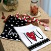 imageARKENY Valentines Day Kitchen Towels Set of 2Pink Heart I Love U Sign Dish Towels 18x26 Inch Drying DishclothFarmhouse Home Wedding Decoration AD150Black I Love U