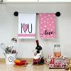 imageARKENY Valentines Day Kitchen Towels Set of 2Pink Heart I Love U Sign Dish Towels 18x26 Inch Drying DishclothFarmhouse Home Wedding Decoration AD150Pink I Love U