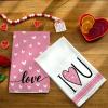 imageARKENY Valentines Day Kitchen Towels Set of 2Pink Heart I Love U Sign Dish Towels 18x26 Inch Drying DishclothFarmhouse Home Wedding Decoration AD150Pink I Love U