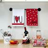 imageARKENY Valentines Day Kitchen Towels Set of 2Pink Heart I Love U Sign Dish Towels 18x26 Inch Drying DishclothFarmhouse Home Wedding Decoration AD150Red I Love U