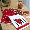 imageARKENY Valentines Day Kitchen Towels Set of 2Pink Heart I Love U Sign Dish Towels 18x26 Inch Drying DishclothFarmhouse Home Wedding Decoration AD150Red I Love U