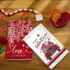 imageARKENY Valentines Day Kitchen Towels Set of 2Red Buffalo Plaid Truck Love Leaves Dish Towels 18x26 Inch Drying DishclothFarmhouse Home Wedding Decoration AD167