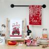imageARKENY Valentines Day Kitchen Towels Set of 2Red Buffalo Plaid Truck Love Leaves Dish Towels 18x26 Inch Drying DishclothFarmhouse Home Wedding Decoration AD167