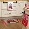 imageARKENY Valentines Day Kitchen Towels Set of 2Red Buffalo Plaid Truck Love Leaves Dish Towels 18x26 Inch Drying DishclothFarmhouse Home Wedding Decoration AD167