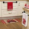 imageARKENY Valentines Day Kitchen Towels Set of 2Red Flower Vase Eucalyptus Leaves Love Sign Dish Towels 18x26 Inch Drying DishclothFarmhouse Home Wedding Decoration AD182