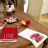 imageARKENY Valentines Day Kitchen Towels Set of 2Red Flower Vase Eucalyptus Leaves Love Sign Dish Towels 18x26 Inch Drying DishclothFarmhouse Home Wedding Decoration AD182