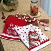 imageARKENY Valentines Day Kitchen Towels Set of 2Red Heart Cat Dish Towels 18x26 Inch Drying DishclothFarmhouse Home Wedding Decoration AD165