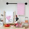 imageARKENY Valentines Day Kitchen Towels Set of 2Red Heart Love Dish Towels 18x26 Inch Drying DishclothFarmhouse Home Decoration AD133Pink