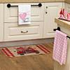 imageARKENY Valentines Day Kitchen Towels Set of 2Red Heart Love Dish Towels 18x26 Inch Drying DishclothFarmhouse Home Decoration AD133Pink