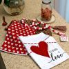 imageARKENY Valentines Day Kitchen Towels Set of 2Red Heart Love Dish Towels 18x26 Inch Drying DishclothFarmhouse Home Decoration AD133Red