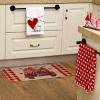 imageARKENY Valentines Day Kitchen Towels Set of 2Red Heart Love Dish Towels 18x26 Inch Drying DishclothFarmhouse Home Decoration AD133Red