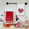 imageARKENY Valentines Day Kitchen Towels Set of 2Red Polka dot Heart Eucalyptus Leaves Dish Towels 18x26 Inch Drying DishclothFarmhouse Home Wedding Decoration AD181