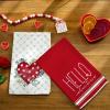 imageARKENY Valentines Day Kitchen Towels Set of 2Red Polka dot Heart Eucalyptus Leaves Dish Towels 18x26 Inch Drying DishclothFarmhouse Home Wedding Decoration AD181