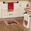 imageARKENY Valentines Day Kitchen Towels Set of 2Red Polka dot Heart Eucalyptus Leaves Dish Towels 18x26 Inch Drying DishclothFarmhouse Home Wedding Decoration AD181