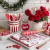 imagePink I Love U Valentines Day Kitchen Towels Set of 2Heart Dish Hand Towels Holiday Anniversary Wedding Seasonal Decorations DD062