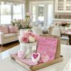 imagePink I Love U Valentines Day Kitchen Towels Set of 2Heart Dish Hand Towels Holiday Anniversary Wedding Seasonal Decorations DD062