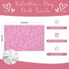 imagePink I Love U Valentines Day Kitchen Towels Set of 2Heart Dish Hand Towels Holiday Anniversary Wedding Seasonal Decorations DD062