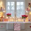 imageRed Love Valentines Day Kitchen Towels Set of 2Golden Heart Dish Hand Towels Holiday Anniversary Wedding Seasonal Decorations DD064Pink