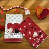 imageRed Love Valentines Day Kitchen Towels Set of 2Heart Dish Hand Towels Holiday Anniversary Wedding Seasonal Decorations DD063