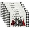 imageARKENY Merry Christmas Placemats 12x18 Inches Set of 6 Xmas Tree Seasonal Farmhouse Burlap Buffalo Plaid Indoor Kitchen Dining Table Decorations for Home Party AP1936