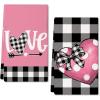 imageARKENY Mothers Day Kitchen Towels Set of 2Black Buffalo Plaid Check Bowknot Dish Towels 18x26 Inch Drying DishclothFarmhouse Home Wedding Decoration AD154