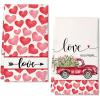 imageARKENY Mothers Day Kitchen Towels Set of 2Pink Flower Love Truck Dish Towels 18x26 Inch Drying DishclothFarmhouse Home Wedding Decoration AD176