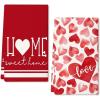 imageARKENY Mothers Day Kitchen Towels Set of 2Pink Heart Sweet Home Sign Dish Towels 18x26 Inch Drying DishclothFarmhouse Home Wedding Decoration AD175