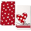 imageARKENY Mothers Day Kitchen Towels Set of 2White Heart Love Sign Dish Towels 18x26 Inch Drying DishclothFarmhouse Home Wedding Decoration AD183