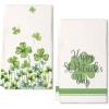 imageARKENY St Patricks Day Green Stripe Kitchen Towels Dish Towels St Patricks Day Decorations for Home Dcor Ultra Absorbent Bar Drying Cloth 18x26 Inch Hand Towel for Cooking Set of 2