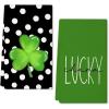 imageARKENY St Patricks Day White Polka Dot Kitchen Towels Dish Towels St Patricks Day Decorations for Home Dcor Ultra Absorbent Bar Drying Cloth 18x26 Inch Hand Towel for Cooking Set of 2