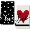 imageARKENY Valentines Day Kitchen Towels Set of 2Black Heart Love Sign Dish Towels 18x26 Inch Drying DishclothFarmhouse Home Wedding Decoration AD153Black Love